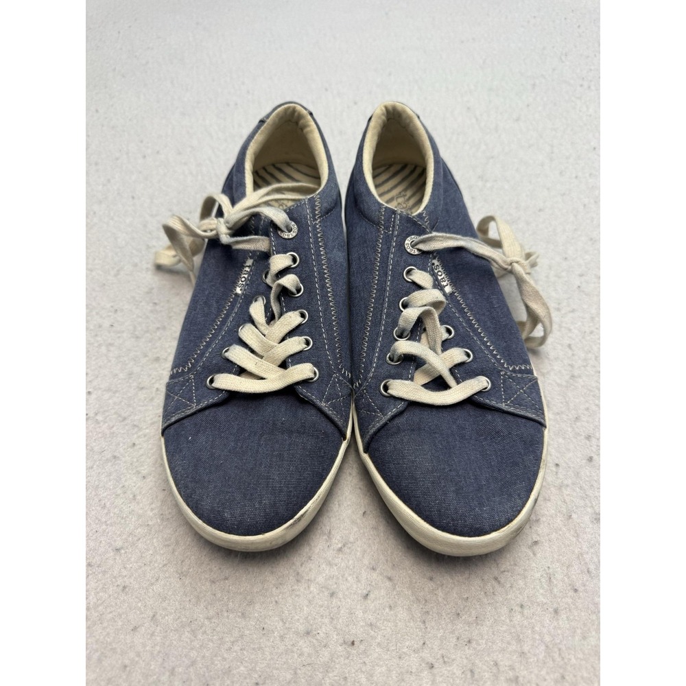 Taos Star Shoes Womens Size 10.5 W Blue Canvas Lace Up Comfort Walking Sneakers